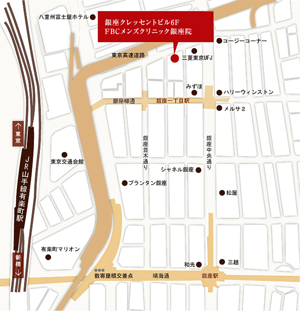 東京・銀座院MAP